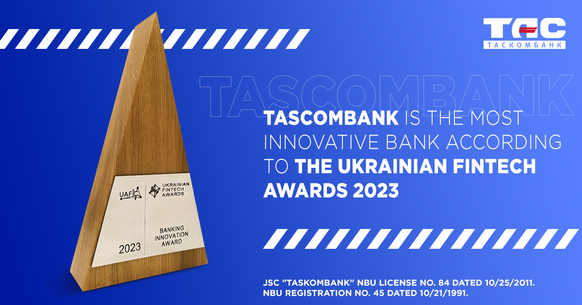 TASCOMBANK is the most innovative bank according to the Ukrainian Fintech Awards 2023