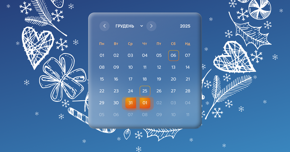 Зміни у графіку роботи Київських відділень №68 та №36 у святкові дні